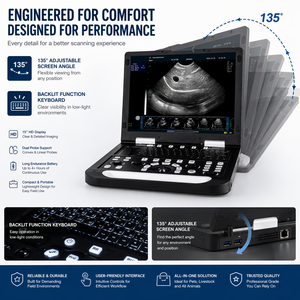 Ecógrafo Veterinario Digital <span class=keywords><strong>Completo</strong></span> BV-N60, Escáner Portátil con Pantalla LCD de 15 Pulgadas y Sonda Dual para Control de Gestación Animal - Product Image 4