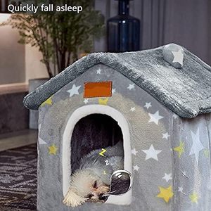 Cama de Madera Suave para Mascotas, Cálida Cueva para Gatos y Cachorros con Cojín para Perros y Gatos Pequeños/Medianos/Grandes, Uso en Todas las Estaciones - Product Image 5