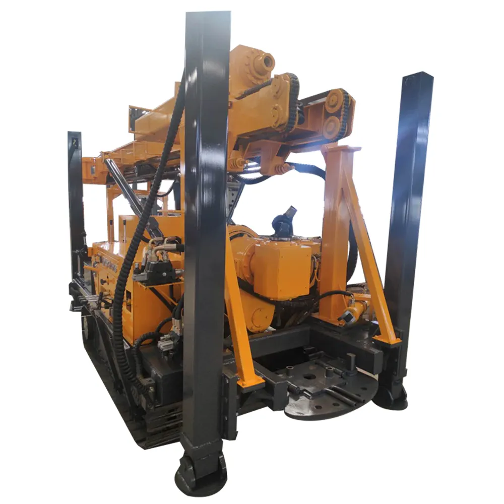 JDL350 crawler full hydraulic well manual baffle exploration sampling water gas dual top drive automatic baffle rig