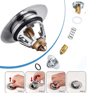 Filtre <span class=keywords><strong>de</strong></span> vidange d'évier Pop-Up universel en laiton, 34mm, pièces, prise pour <span class=keywords><strong>lavabo</strong></span> <span class=keywords><strong>de</strong></span> cuisine et <span class=keywords><strong>de</strong></span> <span class=keywords><strong>salle</strong></span> <span class=keywords><strong>de</strong></span> bains - Product Image 3
