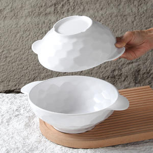 Bol à soupe de nouilles en mélamine blanche commerciale <span class=keywords><strong>grand</strong></span> bol à bec d'<span class=keywords><strong>aigle</strong></span> à deux oreilles pour nouilles de riz poudre de soupe de marmite épicée-pour servir - Product Image 2