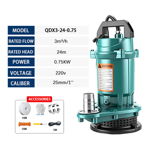QY QDX3-24-0.75 <b>Submersible</b> <b>Pump</b>: 0.75kW, 3m³/h Flow, 24m Head for Large-Flow Farmland Irrigation - Product Image 2
