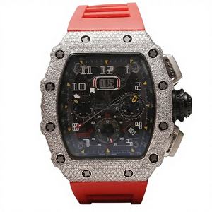 Luxury Business Men's 20mm Stainless Steel Analog <b>Watch</b> Iced VVS Moissanite <b>Diamond</b> Automatic Mechanical Miyota Crystal 3BAR - Product Image 1