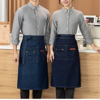Tabliers de travail en jean personnalisables pour la cuisine, le jardin et le barbecue, ajustables, vente en gros