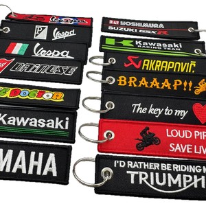 Llavero de Motocicleta con Etiqueta de Tela Bordada, Porta Llaves para Moto - Product Image 5