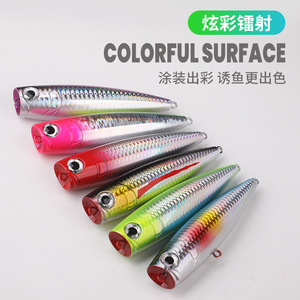 Leurre flottant <span class=keywords><strong>Poppel</strong></span> Topwater 11cm 25g 6 couleurs pour saumon, bar, thon et poisson mandarin - Leurre dur en plastique pour la pêche en rivière et en mer - Product Image 5