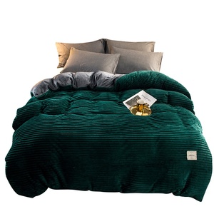 2024 New Arrival Modern Four-Piece Magic Velvet Quilt Cover Set Printed Coral Velvet Fall Winter Thickened <strong>Double</strong>-Sided <strong>Bedding</strong> - Product Image 1