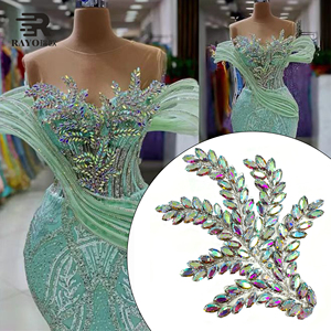 Nouveaux motifs floraux 3D faits main DIY, appliques de strass transparents personnalisées, strass en vrac, <span class=keywords><strong>cristaux</strong></span>, feuilles, patchs en forme florale - Product Image 6
