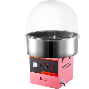 Machine à Barbe à Papa Commerciale <span class=keywords><strong>avec</strong></span> Couvercle, Machine à Barbe à Papa Électrique <span class=keywords><strong>avec</strong></span> Bol en Acier Inoxydable, Cuillère à Sucre et Tiroir de Rangement - Product Image 1