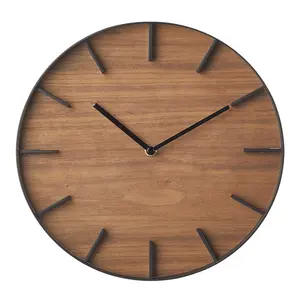Hot sale modern home decoration wooden wall clock solid wood wall clock