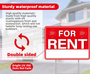 Panneaux de jardin en Coroplast avec piquet en H, impression personnalisée, résistants aux UV, pour l'<span class=keywords><strong>immobilier</strong></span> extérieur, vente, location, signalisation de pelouse - Product Image 3