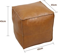 Housse de coussin en cuir artificiel pouf pouf carré pouf chaise repose-pieds
