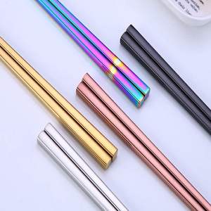 Baguettes en plastique personnalisées gravées avec logo, réutilisables, mignonnes, japonaises, simples, noires, personnalisées - Product Image 1