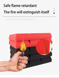 Material de pared de estudio de grabación de nueve rejillas ignífugo de alta densidad absorbente de sonido ambiental aislamiento acústico transpirable - Product Image 5