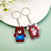 Vente en gros usine : Porte-clés ours en acrylique mignon style anime, breloque de sac à dos, accessoire de porte-clés, emballage standard