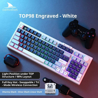 Clavier de jeu mécanique sans fil Darmoshark TOP98 98% Tri-mode avec écran TFT à montage supérieur et échange à chaud pour PC Esports