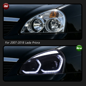 Para los conjuntos de faros delanteros del Lada Priora 2007-2018: kit de conversión de lentes LED con luces diurnas y direccionales secuenciales - Product Image 3