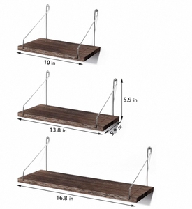 Legno di pizzo Vintage casale intagliato appeso ripiano galleggiante con <span class=keywords><strong>corda</strong></span> per soggiorno e bagno borse di piante vasi di fiori - Product Image 5
