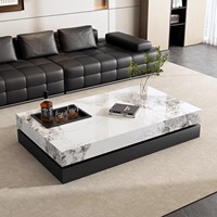Table basse ronde moderne de luxe italienne en pierre frittée, ensemble de tables gigognes pour appartement, prix de gros usine