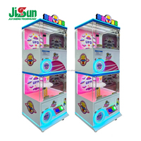 Distributeur automatique de cadeaux à pince sur le thème des OVNI, double compartiment, à monnayeur, avec compartiments transparents pour centre commercial