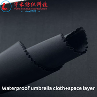 Tissu composite polyester/spandex imperméable simple face 1,8 mm pour textile de maison, parapluie et sac à dos avec couche d'espacement collée - Vente en gros