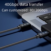 Câble coaxial USB4 DFX 1M 240W 40 Gbit/s Type C vers C compatible TB4 avec E-Marker pour Mac Studio, station d'accueil EGPU, boîtier RAID