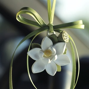 Diffuseur de voiture suspendu en résine Lotus élégant, parfum longue durée, évaporation naturelle, ornement d'aromathérapie - Product Image 5