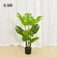 MSH Bunga Artificial Berdiri Lantai Ukuran Besar Berkualitas Tinggi, Tanaman Hijau Realistis Desain Modern Plastik PVC Lembut Ramah Lingkungan untuk
