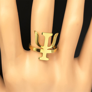 Colares Masculinos com Pingente Simples de Letra PSI em Aço Inoxidável Dourado – Colar de Psicologia para Mulheres – Joias - Product Image 6