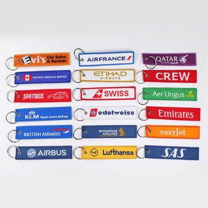 Personalized Double Sides Embroidery Keychain Customized <b>Key</b> Ring Accessories Jet <b>Tag</b> Flight Keychain - Product Image 3