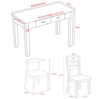 Table d'ordinateur d'étude pour enfants en bois avec chaise Naturelle pour chambre à coucher
