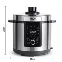 Cuisinière à pression électrique RAFE, Olla a Presion Eléctrica 6L1000W, marmite multifonction pour riz, soupe, viande, pour la cuisine familiale