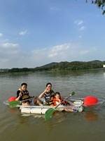 Kayak transparent en PC anti-rayures 6 mm, bateau double place, capacité 200 kg, idéal pour les îles et les stations balnéaires