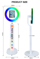 Cabina de Fotos para iPad con Logotipo Personalizado, Cabina de Selfies Portátil con Anillo de Luz RGB para Alquiler en Eventos