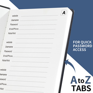 Carnet de notes A6 en similicuir PU de qualité supérieure, 120 pages, pour mots de passe, adresses et numéros de téléphone, en stock, en gros et à prix abordable - Product Image 3