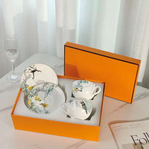 Best Selling Nordic Jungle Animal Pattern Ceramic <b>Cup</b> and Saucer Made of Bone China - Product Image 3