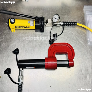 10 Ton Hydraulic C Clamp Set Enerpac P142 <b>Pump</b> GA45GC Gauge 6' Hose 10,000 PSI - Product Image 2
