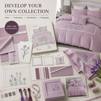 Ensemble de literie brodé sur mesure OEM ODM, housse de couette de luxe, drap, taie d'oreiller, fabricant de textiles de maison en gros