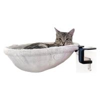 Lit de bureau rond pour chat amovible de 40 cm avec rotation réglable à 360° ° Hamac de fenêtre rotatif pour chat en alliage d'aluminium pour bureau