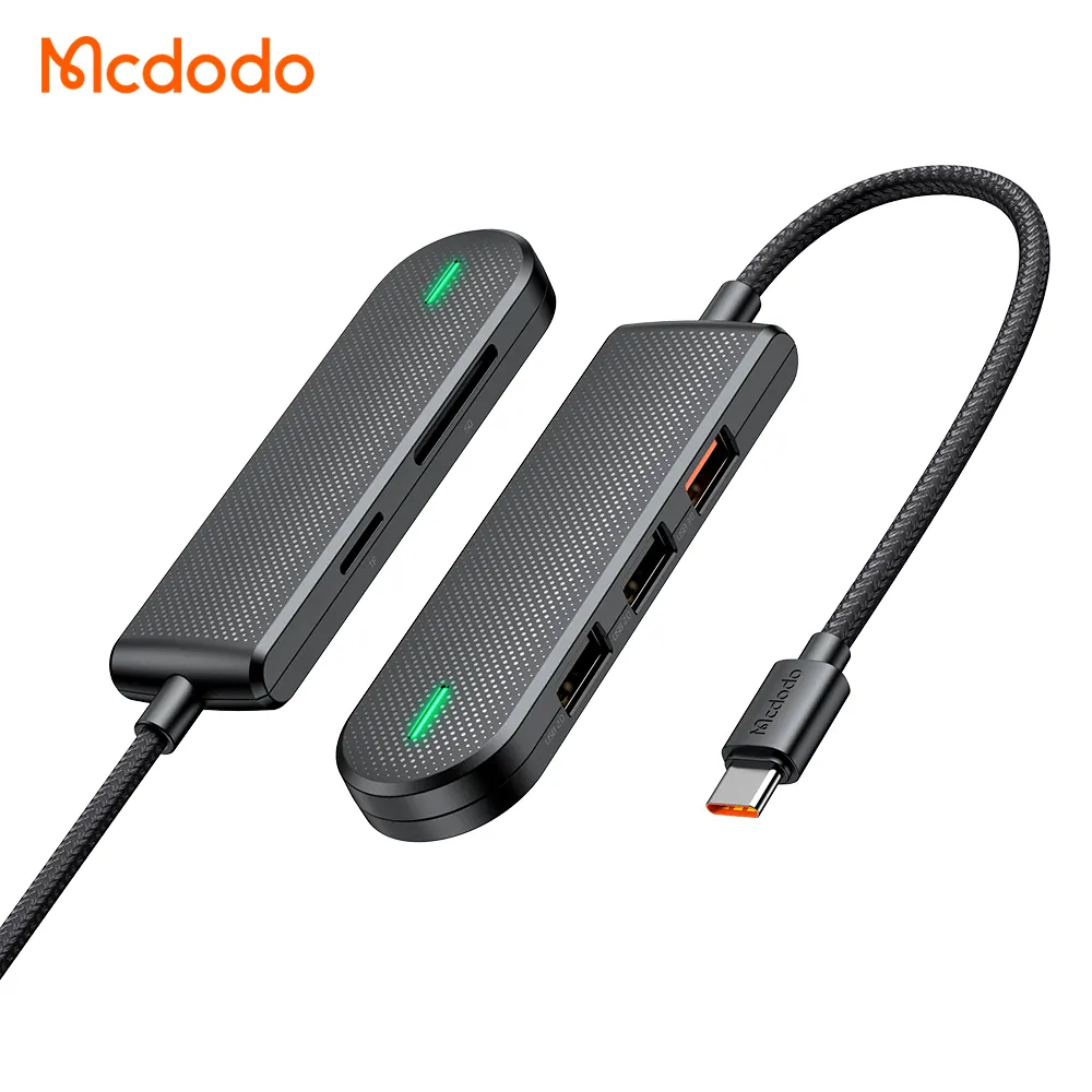 Mcdodo 143 USB-C HUB 5 em 1 Suporte 2TB Disco Rígido Leitor de Cartão SD/TF Adaptador USB3.0 5Gbps Splitter Para Windows MAC Android Phone
