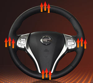 Kit de couverture de <span class=keywords><strong>volant</strong></span> chauffant d'hiver pour voiture Coussin chauffant universel à 6 vitesses Interrupteur rond Accessoires de chauffe-mains pour VAN Truck SUV - Product Image 5