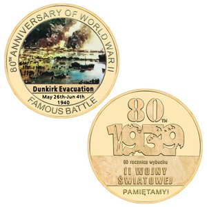 Vente en gros de pièces commémoratives personnalisées en métal de la Seconde Guerre mondiale cadeaux de pièces de défi personnalisés pour hommes - Product Image 5