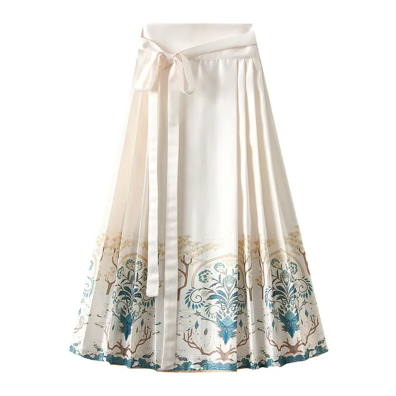 Falda plisada Hanfu Vintage tradicional china para mujer, falda con cara de caballo Hanfu, conjuntos de varios colores, ropa de trabajo plisada 2024