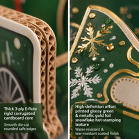 Boîtes cadeaux en carton vert en forme de train pour la vente en gros, idéales pour les fêtes de Noël, les vitrines et les événements.
