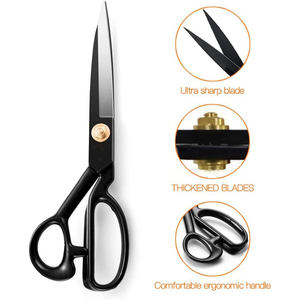 Ciseaux de tailleur à lame en acier inoxydable de 8 et 12 pouces, pointe affûtée, pour la coupe de tissus, usage domestique, couture et travaux manuels fluides - Product Image 3