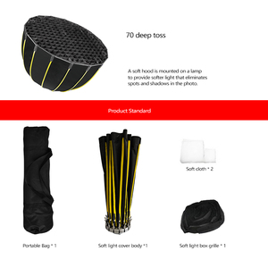 27.5 inch/70cm nhanh chóng thiết lập sâu mềm hộp với tổ ong lưới và Bowens núi Softbox cho studio ánh trăng LED ánh sáng - Product Image 5