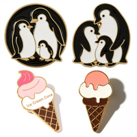 Épingles en métal de crème glacée personnalisées | Badges de revers en émail de dessert Kawaii pour la décoration