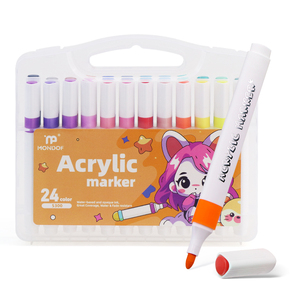 ปากกาอะคริลิค24สีทำมือด้ามปากกามาร์กเกอร์ทรงสามเหลี่ยมทรงกระบอกพลาสติกพร้อมชุดปากกาเน้นข้อความสุดสร้างสรรค์หัวศิลปะขนาด4มม. ขายดี - Product Image 3
