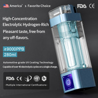 Bouteille d'eau hydrogénée portable certifiée CE, 9000 ppb, commande par application intelligente, logo personnalisé, pour la maison et les voyages
