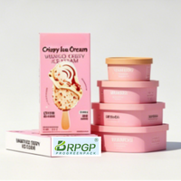 Boîte en carton blanc personnalisable avec logo, pliable, pour bâtonnets de crème glacée croustillante, bâtonnets de crème glacée, boîte en papier de qualité alimentaire pour aliments congelés
